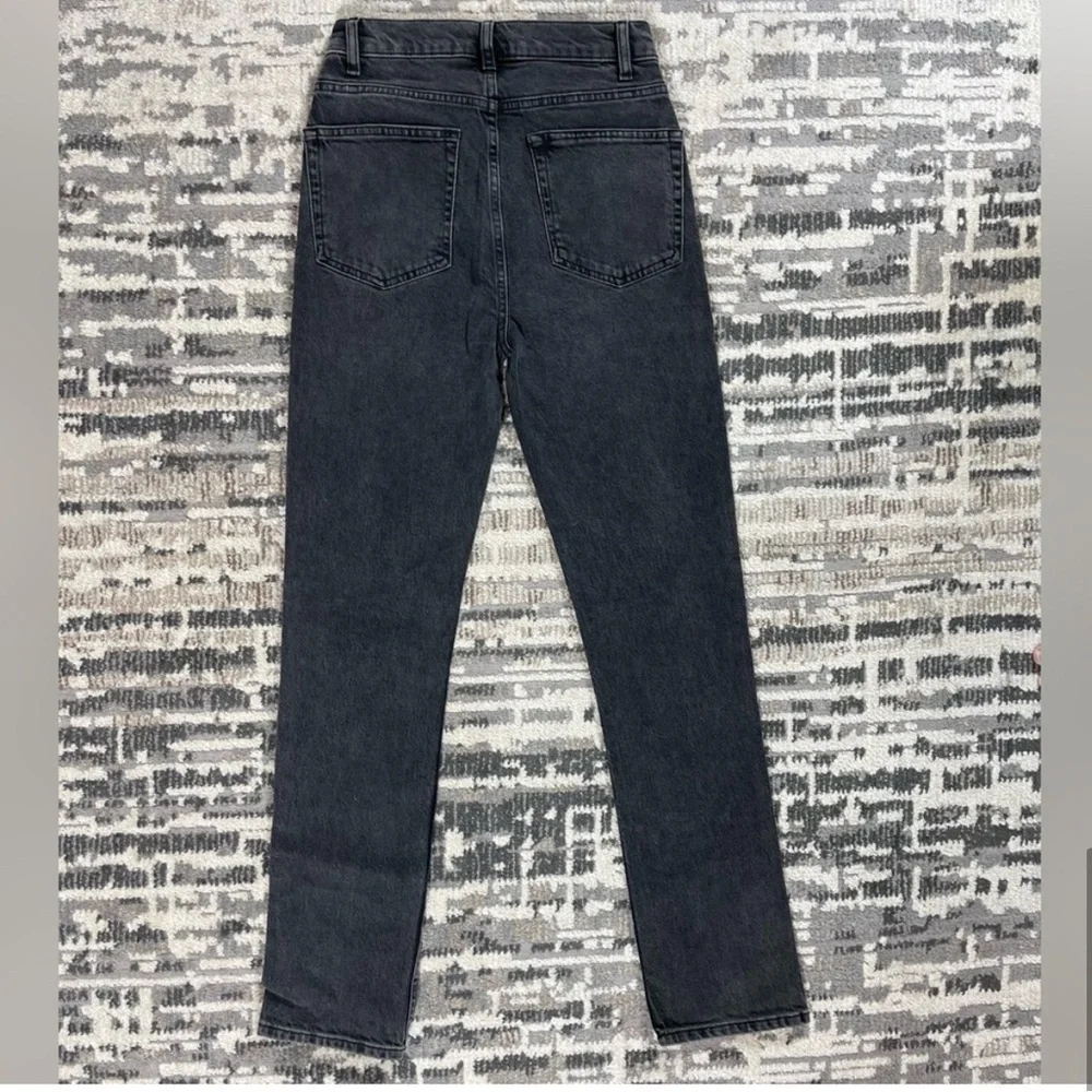 Reformation Liza High Rise Exposed Button Black Yuma Wash Cigarette Jeans Denim - Picture 7 of 12